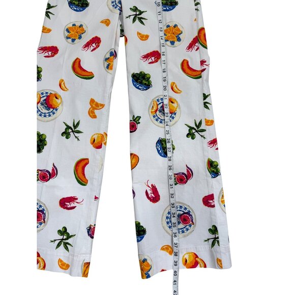 J. Crew Lizzie High-Rise Wide-Leg Pants Fruit & Crawfish Print Women Size 26 NEW - Picture 6 of 7